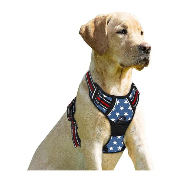 Large Dog Harness with Reflective Strips and Easy Control Handle for Comfortable Walking