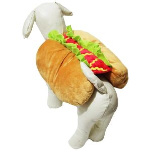 Large Dog Hotdog Costume with Polyester Filled and Cotton Lined, 13-inch Neck