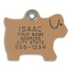 Large Dog ID Tag with Custom Engraving and Tan Plastic Dog Shape for Easy Identification