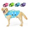 Large Dog Life Jacket Adjustable Reflective Swimming Boating Vest with Buoyancy