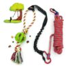 Large Dog Outdoor Play Toy with Chew Rope and Bungee Cord Tether Toy for Tug-of-War