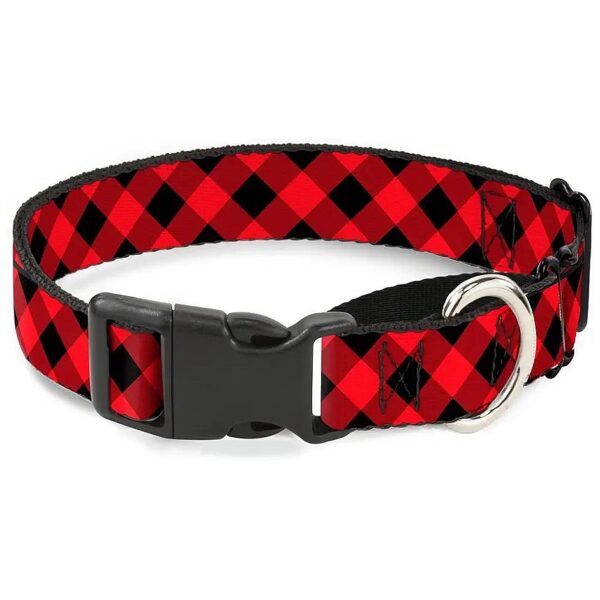 Large Dog Plaid Collar 1 Wide Fits 15 26 Neck Size Measuring