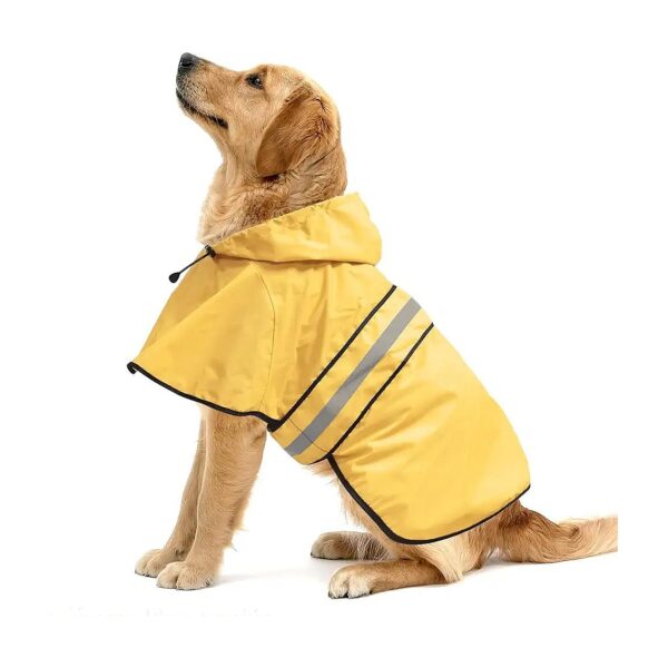 Large Dog Reflective Raincoat with Adjustable Sizes from Small to X-Large