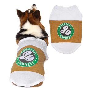 Large Dog Shirt for Halloween - Puppuccino Coffee Cup Costume for Pets