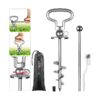 Large Dog Tie Out Stake with Swivel Anchor and Spiral Blade for Secure Outdoor Use