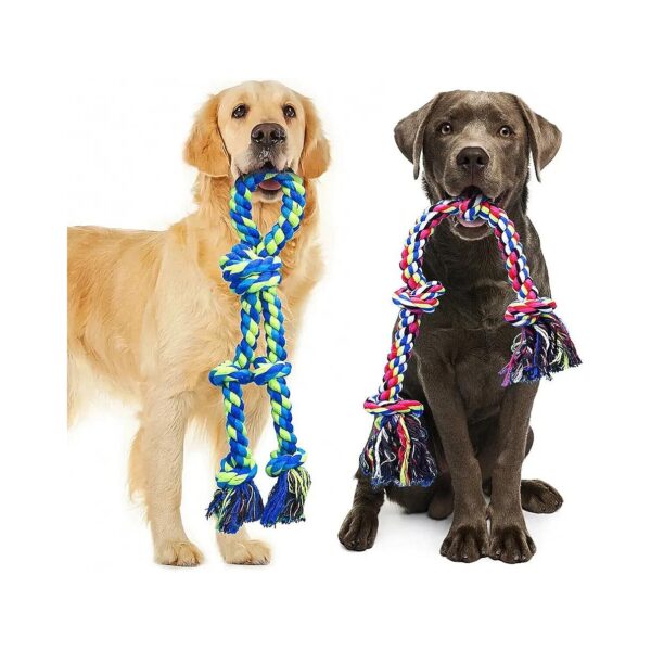 Large Dog Toys for Aggressive Chewers, 2 Pack Rope Toys for Tug of War