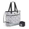 Large Dog Travel Tote Bag with Wristlet Pouch and Lined Food Carrier