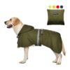 Large Dog Waterproof Poncho Coat for Medium Large Sizes with Adjustable Velcro