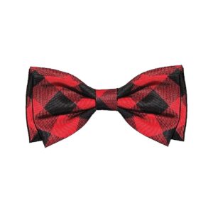 Large Dog and Cat Holiday Accessories - Buffalo Check Bow Tie, Soft and Durable Fabric