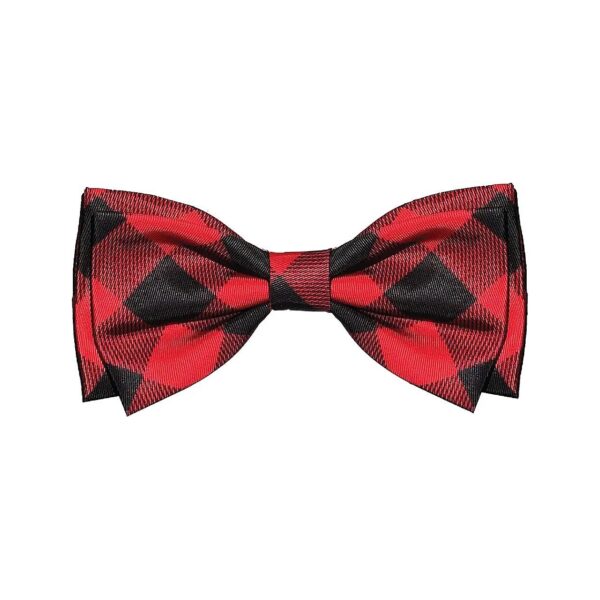 Large Dog and Cat Holiday Accessories - Buffalo Check Bow Tie, Soft and Durable Fabric