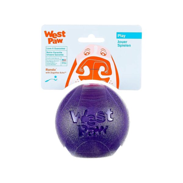 Large Eggplant Colored Soft Chew Ball for Dogs with Zogoflex Echo Made in USA