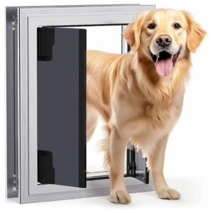 Large Energy Efficient French Dog Door with Aluminum Frame and Magnetic Flaps