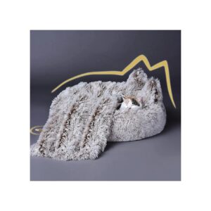 Large Fluffy Cat Bed with Calming Design for Indoor Cats