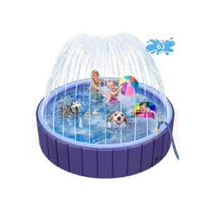 Large Foldable Dog Pool for Dogs Cats and Kids Heavy Duty Non Slip Pet Bath Tub