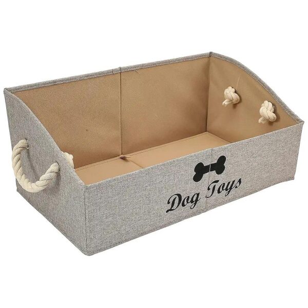 Large Footed Brown Pet Toy Storage Basket for Dogs of All Ages