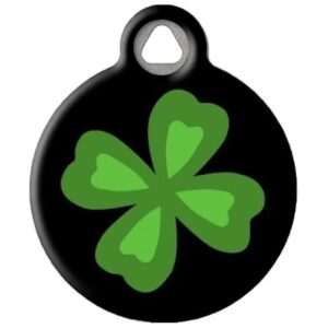 Large Four Leaf Clover Pet ID Tag for Dogs and Cats with Customizable Information