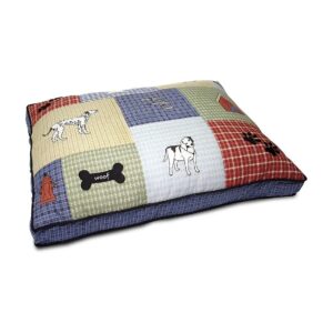 Large Grand Size Quilted Applique Dog Bed with Design for Medium Pets with Comfort