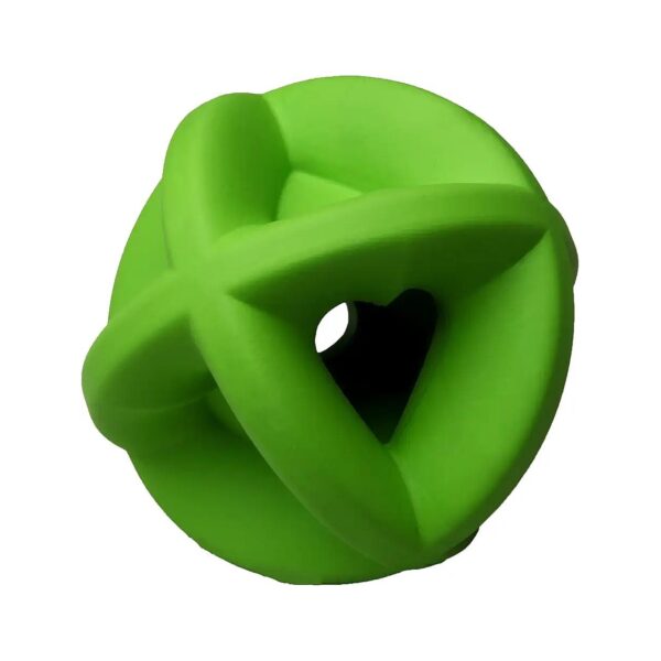 Large Green Rubber Ball for Curious and Treat-Loving Dogs