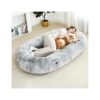 Large Grey Dog Bed with Memory Foam and Faux Rabbit Fur for Comfortable Sleeping