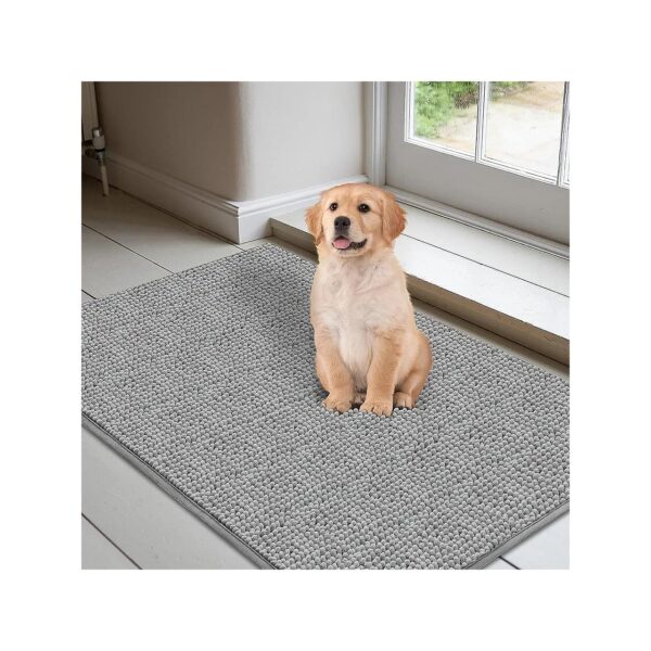 Large Grey Dog Door Mat Quick Dry Mud Mat for Entry & Indoor Space