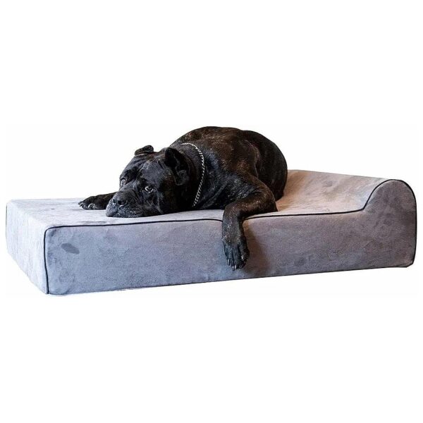 Large Grey Orthopedic Dog Bed with Memory Foam for Arthritic and Elderly Dogs