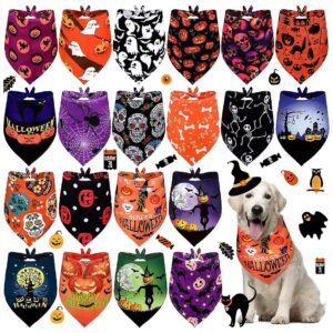 Large Halloween Dog Bandanas Soft Breathable Adjustable Patterns Printing for Dogs