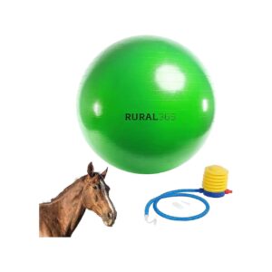 Large Horse Ball Toy in Green, 40-Inch Anti-Burst Ball for Horse Exercise and Fun