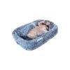 Large Human Dog Bed Faux Fur Non Shedding for Small Medium Big Pets Blue