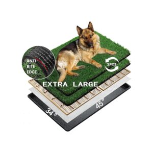 Large Indoor Dog Litter Box with Artificial Grass and Tray for Golden Retrievers and More