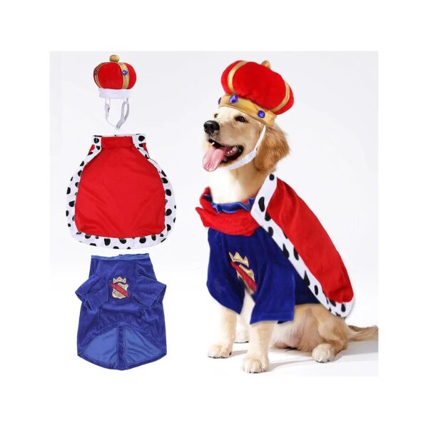 Large King Dog Costume for Halloween and Holiday Celebrations