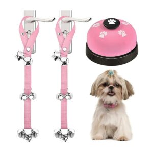 Large Loud Dog Bell for Pet Training with Adjustable Strap and 6pcs Stainless Steel Bells