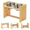 Large Medium Dog Food Bowls with 6 Adjustable Heights and Tilted Angle for Healthy Eating