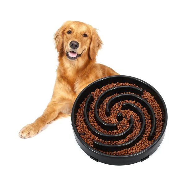 Large Medium Dog Slow Feeding Bowls with Maze Puzzle Pattern