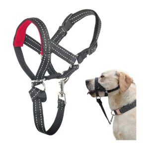 Large Medium Small Breed Dog Head Halter with Free Training Guide and Reflective Accents