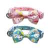 Large Medium Small Pets Puppies Bunny Carrot Pattern Collar with Bow Tie