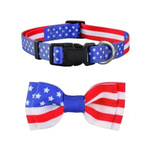 Large Medium and Small Dogs American Flag Nylon Collars with Adjustable Buckle Dog Owner