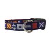 Large Nautical Flag Nylon Dog Collars with Adjustable and Buckle Closure