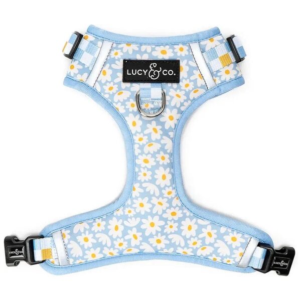 Large No-Pull Harness for Small Medium Large Dogs in Blue Yellow Daisies