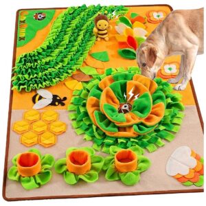 Large Orange Dog Snuffle Mat, 40X27, Easy to Clean and Store Interactive Feeding Mat