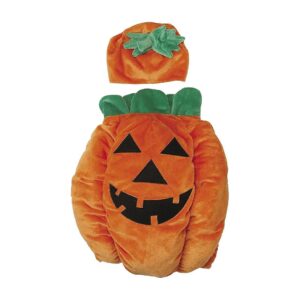 Large Orange Plush Pumpkin Jack-O-Lantern Dog Costume for Dogs