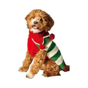 Large Organic Wool Dog Christmas Elf Sweater for Dogs 80-120 Pounds