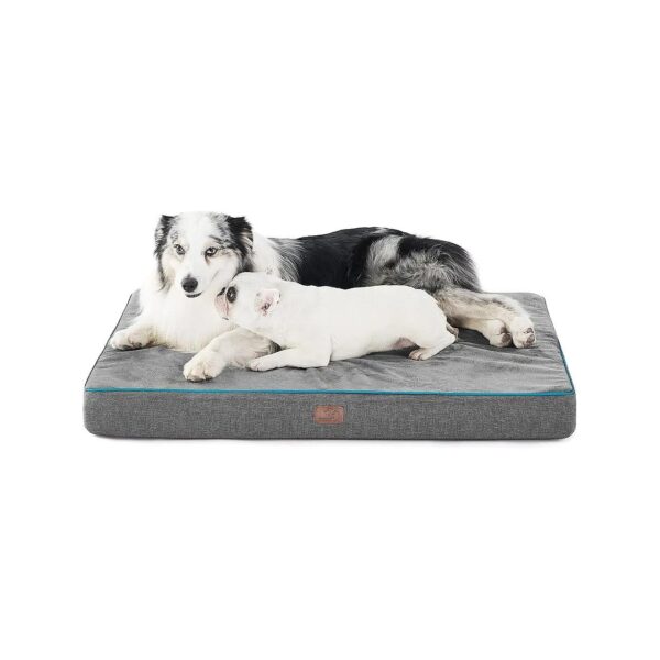 Large Orthopedic Dog Crate Bed with Memory Foam and Waterproof Cover for Comfort