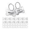 Large Pack of 200 Aluminum Dog ID Tags with Bone Shape and Collar Rings