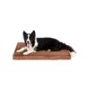 Large Pet Bed for All Seasons Brown Orthopedic Foam Crate Mat Washable