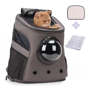 Large Pet Carrier Backpack for Fat Cats and Puppies with Airline-Approved Bubble Window