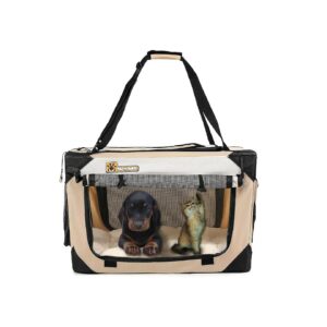 Large Pet Carrier with Comfy Bed Pillow and Safety Features for Small to Medium Pets