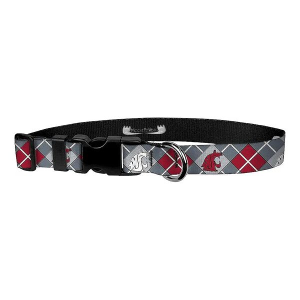 Large Pet Collar Cougar Argyle Washington State University Adjustable Dog Collar