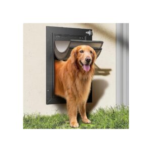 Large Pet Door with Aluminum Frame and Double Flaps for Freedom and Comfort