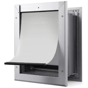 Large Pet Door with Aluminum Frame and Lockable Feature for Cats and Dogs