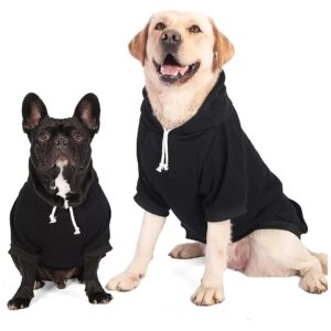 Large Pet Hoodies with Leash Hole - High-Quality Black Sweatshirt for Medium Large Dogs